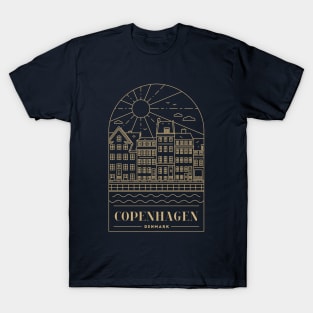 Copenhagen, Denmark - Gold T-Shirt